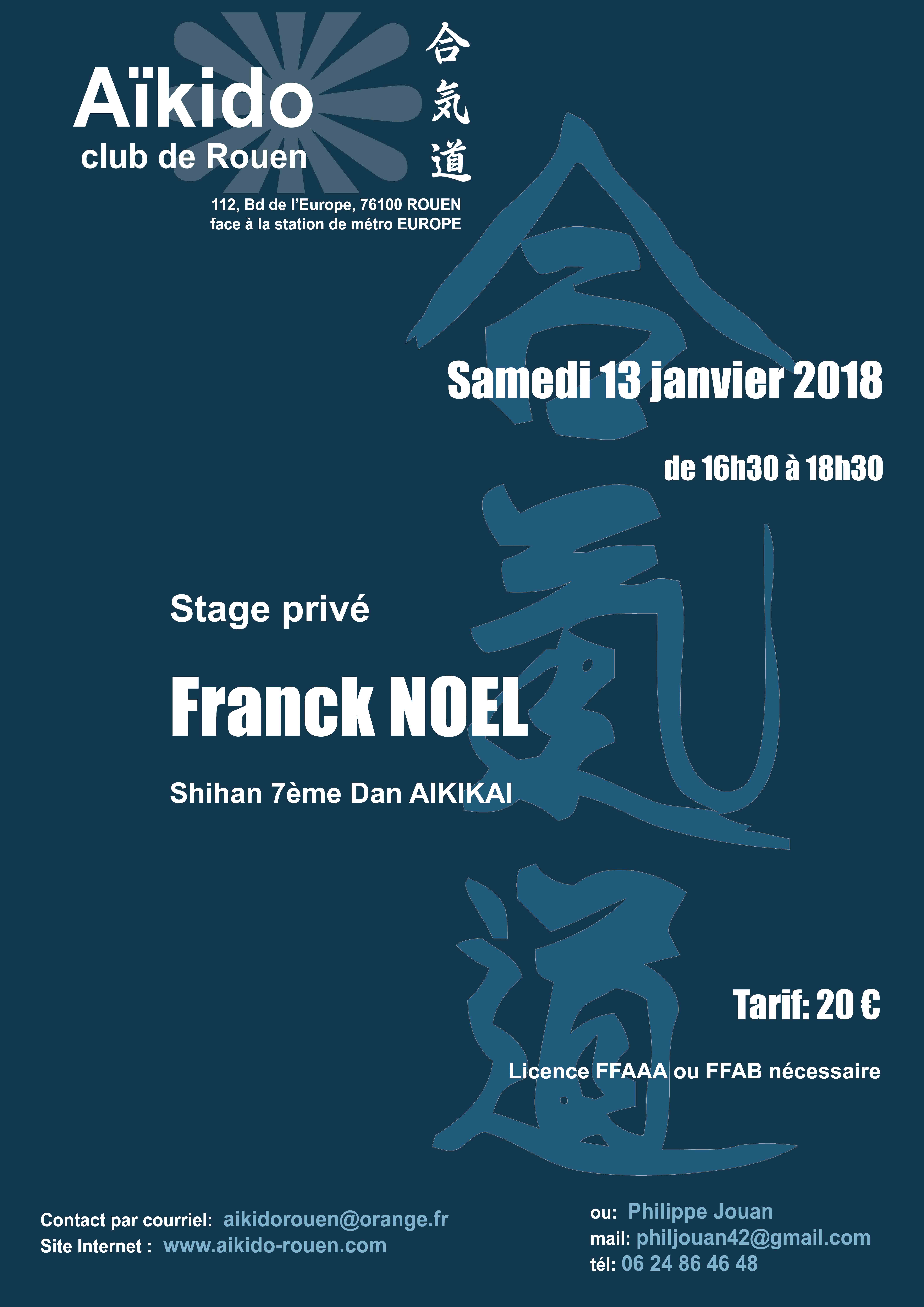 Stages Franck Noël le WE prochain !