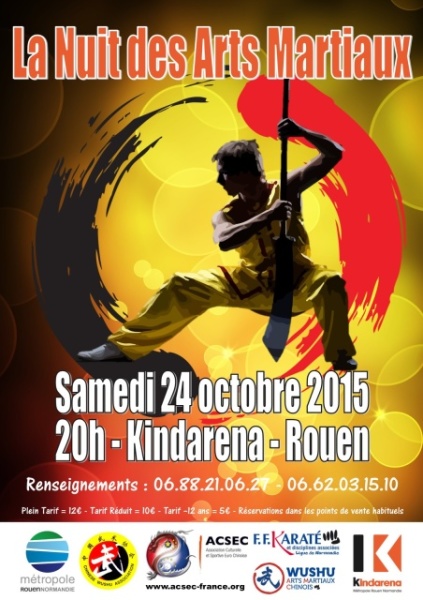 Nuit des Arts Martiaux à Rouen le 24 oct.